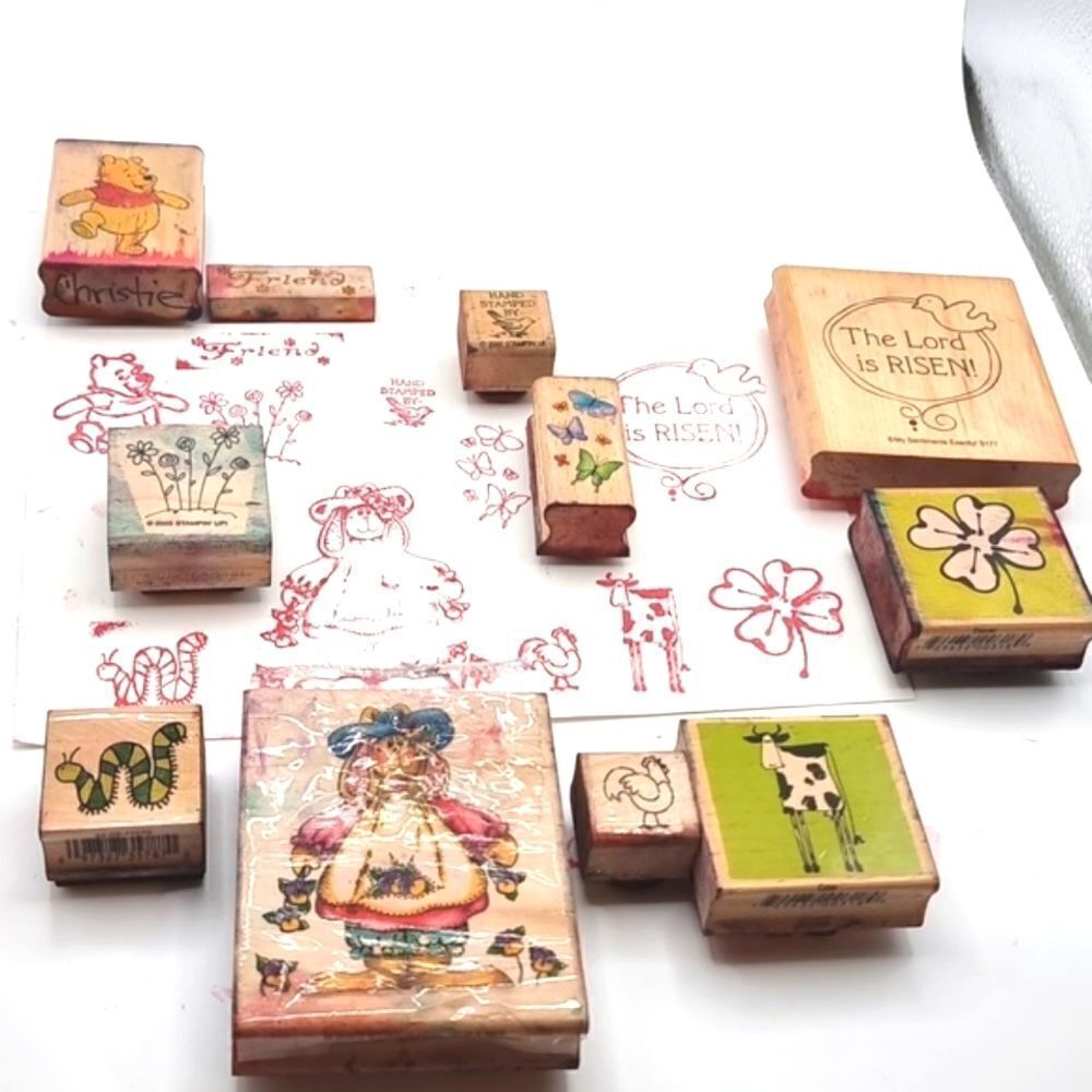 ๐ Spring Stamp Set 11 Pc Easter Clover Flowers Etc | Used